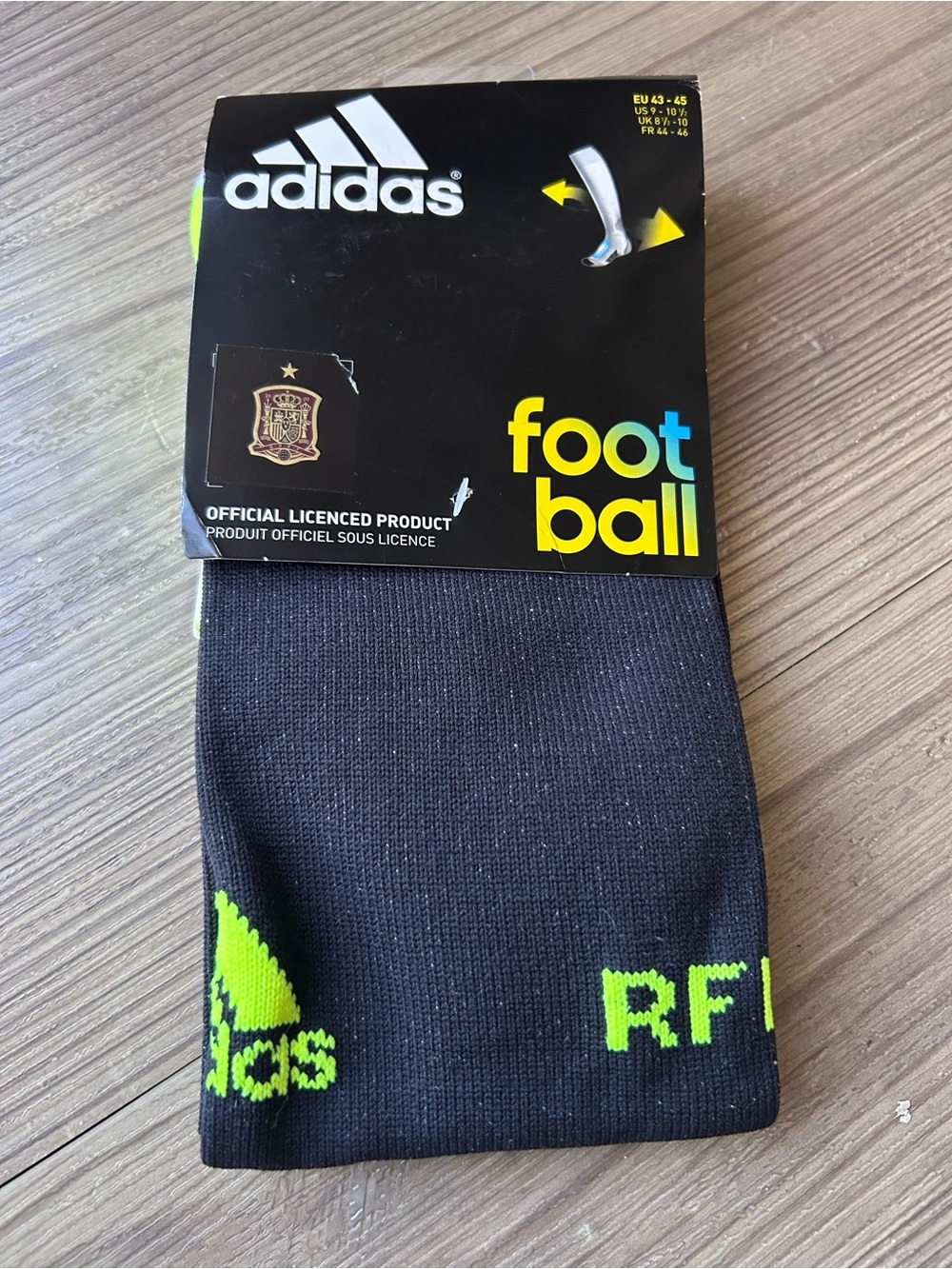 Adidas Men’s Black & Neon Green Football soccer Socks. 9-10/5
